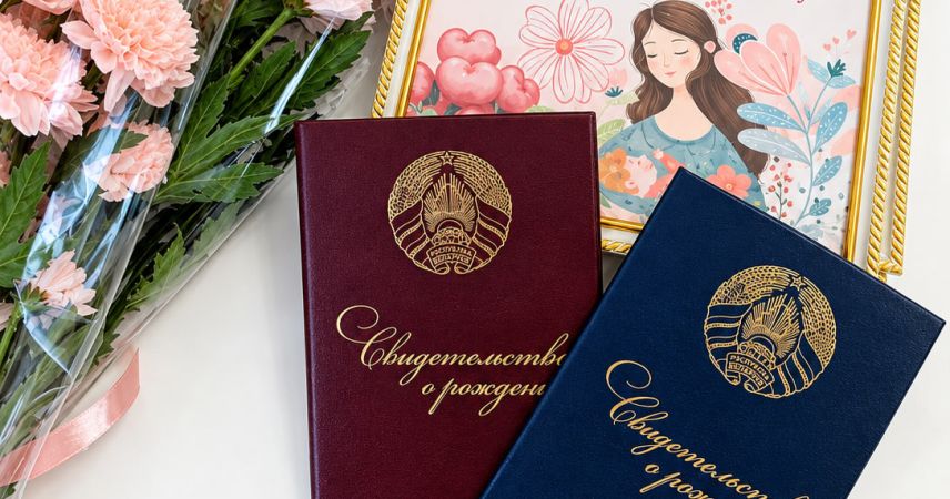 В Пинске в День матери мамам торжественно вручили первые документы детей