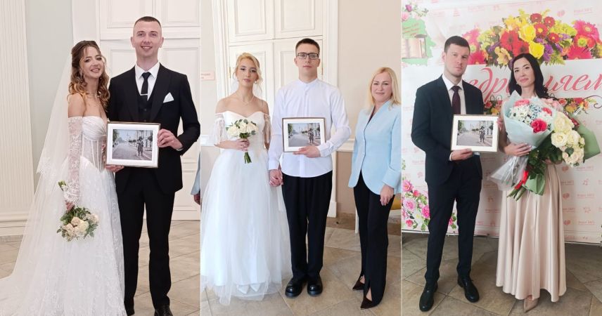 Любовь и история: 14 пар сыграли свадьбы в День города Пинска