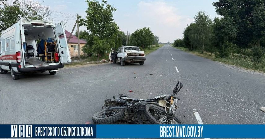 В Столинском районе произошло ДТП с участием 16-летнего байкера: подросток в реанимации