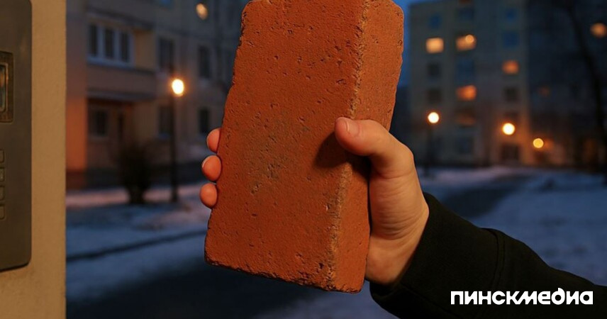 В Пинске 15-летний подросток разбил домофон кирпичом