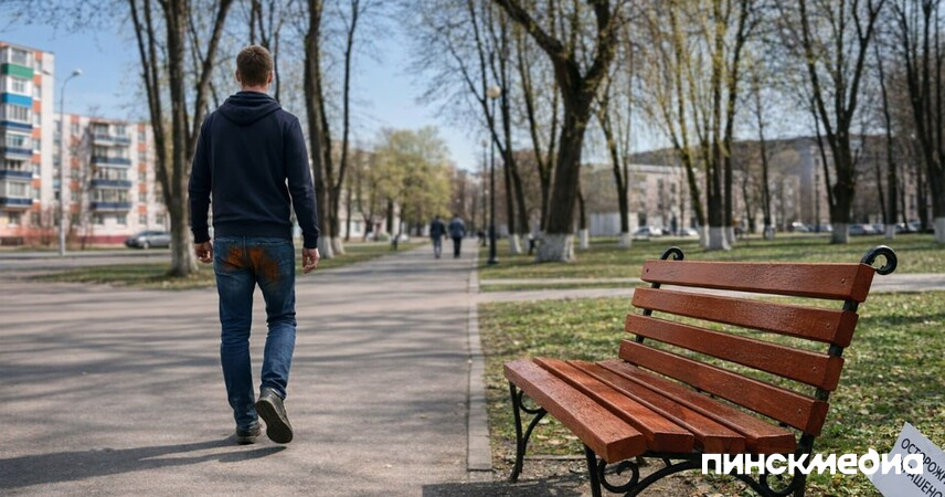 Берегите джинсы: в Пинске официально открыли сезон свежеокрашенных скамеек