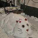 Большого снежного кота слепили в Пинске