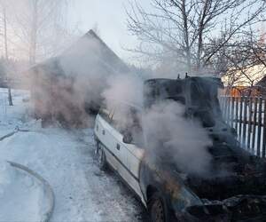 Три пожара за неделю в Пинске и районе: горели два автомобиля, в огне погиб человек