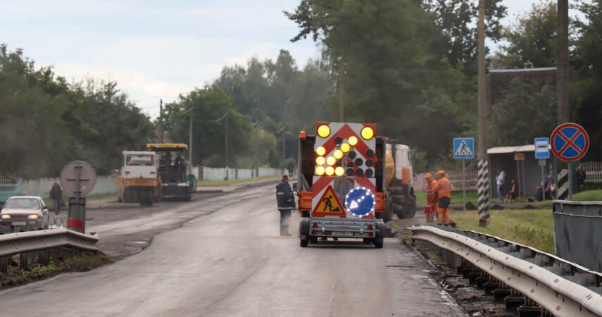 Ремонт трассы Р-6 под Пинском: более 2 км нового асфальта уложат до 19 сентября