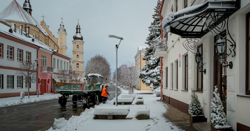 В ночь с 14 на 15 марта в Пинске выпал снег