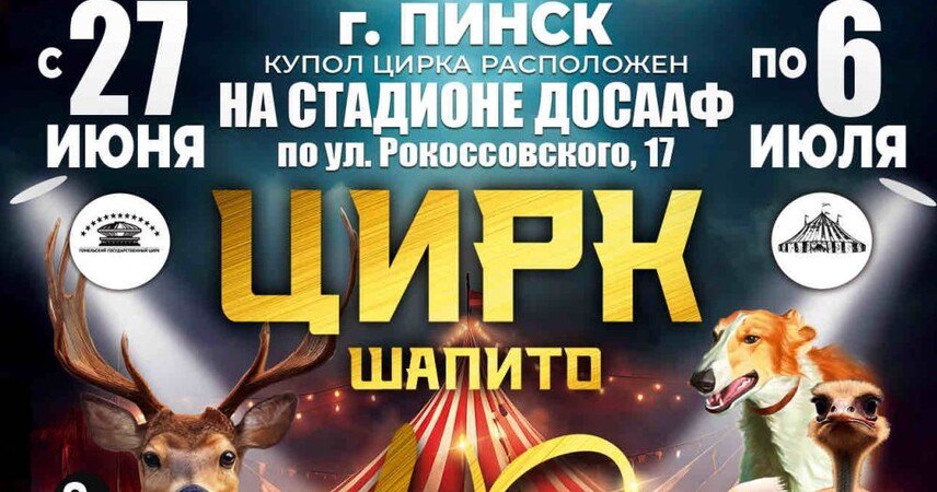 Впервые в Пинске: шапито «13 метров» совместно с Гомельским государственным цирком покажут грандиозное международное шоу