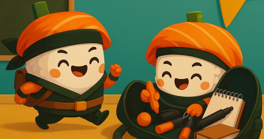 Готовимся к 1 сентября с суши-баром «Ниндзя» и ВарягМедиа: новый конкурс «Собери портфель Ниндзя»