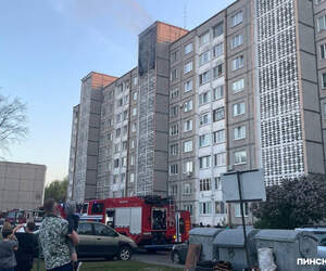 В Пинске произошел пожар в многоэтажке по улице Солнечной