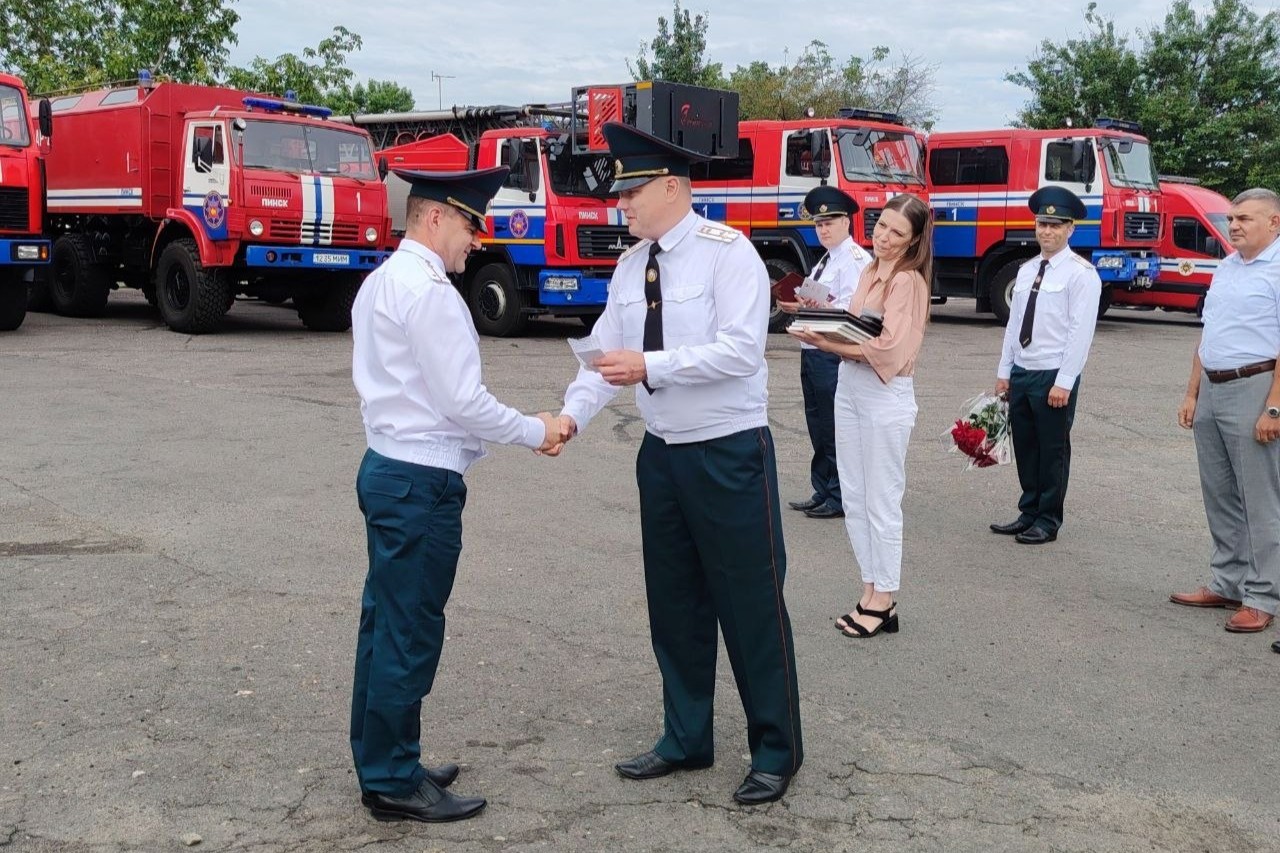 День пожарной службы в Пинске, награждение