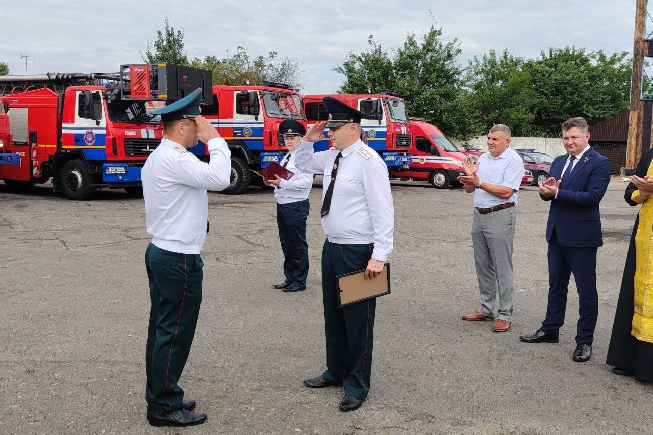 День пожарной службы в Пинске, награждение
