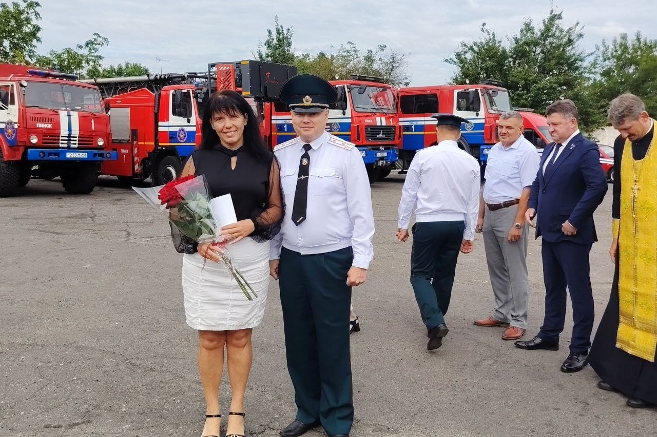 День пожарной службы в Пинске, награждение