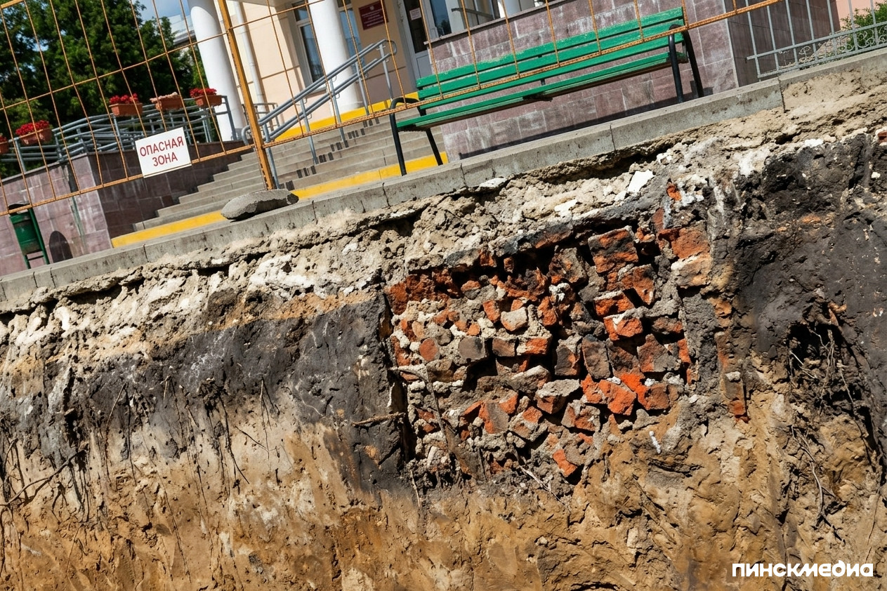 Раскопки в Пинске на улице Завальной